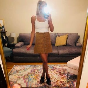 Front button corduroy skirt
